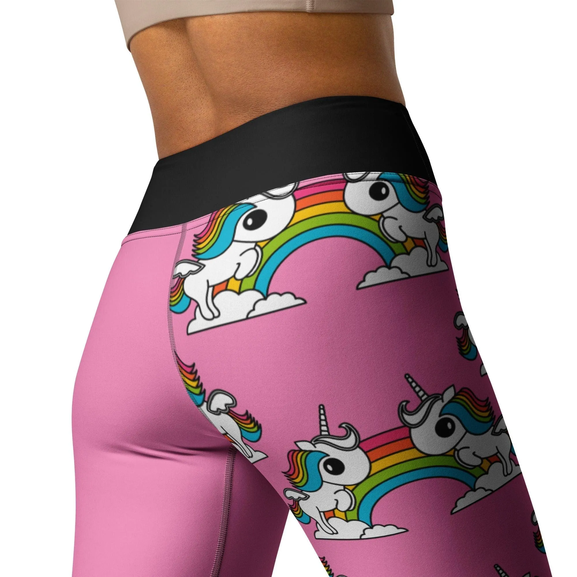 UNIQUE pink - Yoga Leggings with unicorns and rainbows