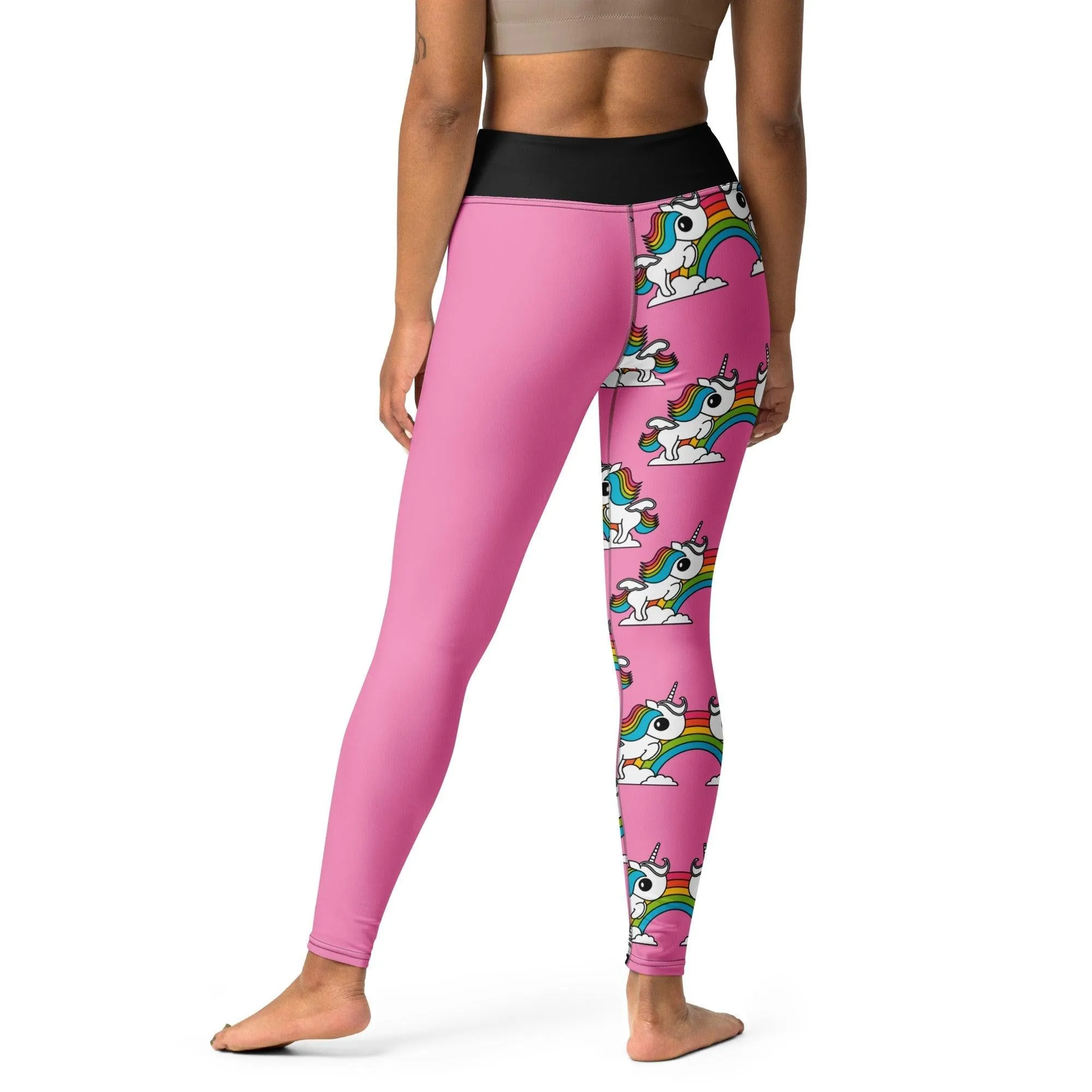 UNIQUE pink - Yoga Leggings with unicorns and rainbows