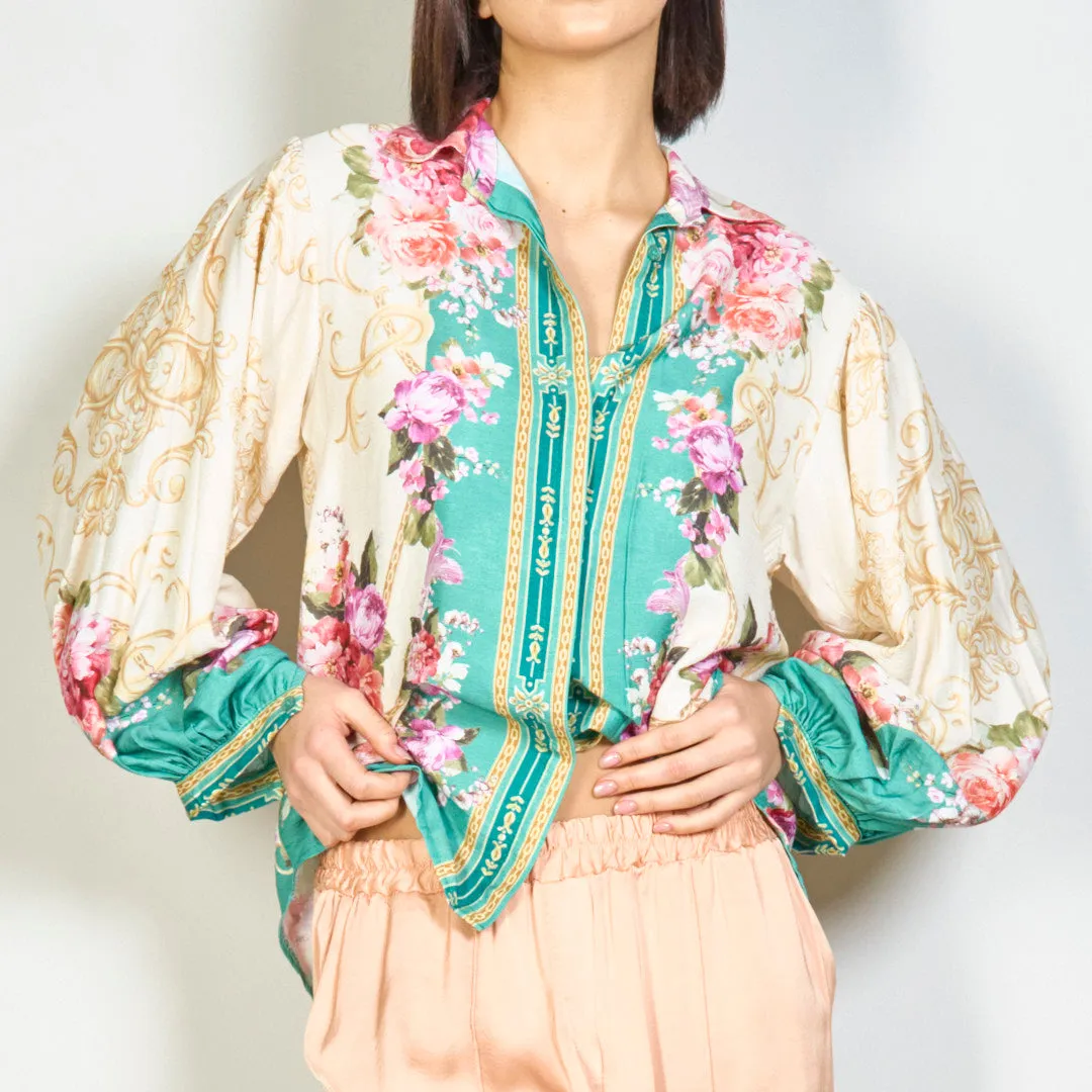 Vintage floral baroque blouse wholesale