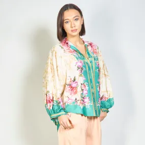 Vintage floral baroque blouse wholesale