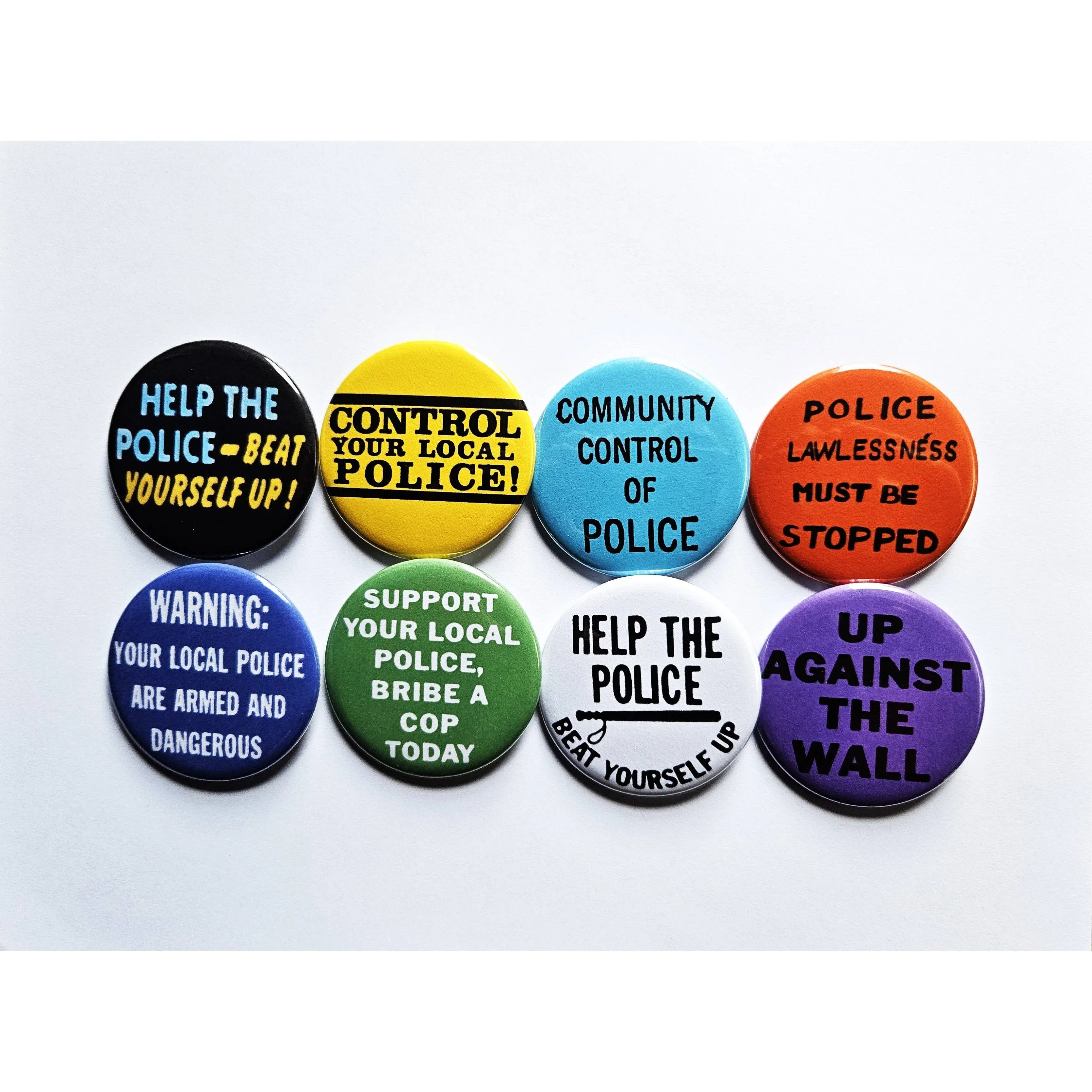 Vintage Reproduction Community Control of Police Political Small Pinback Button | 1.25" Diameter '60 '70s '80s Retro Pin