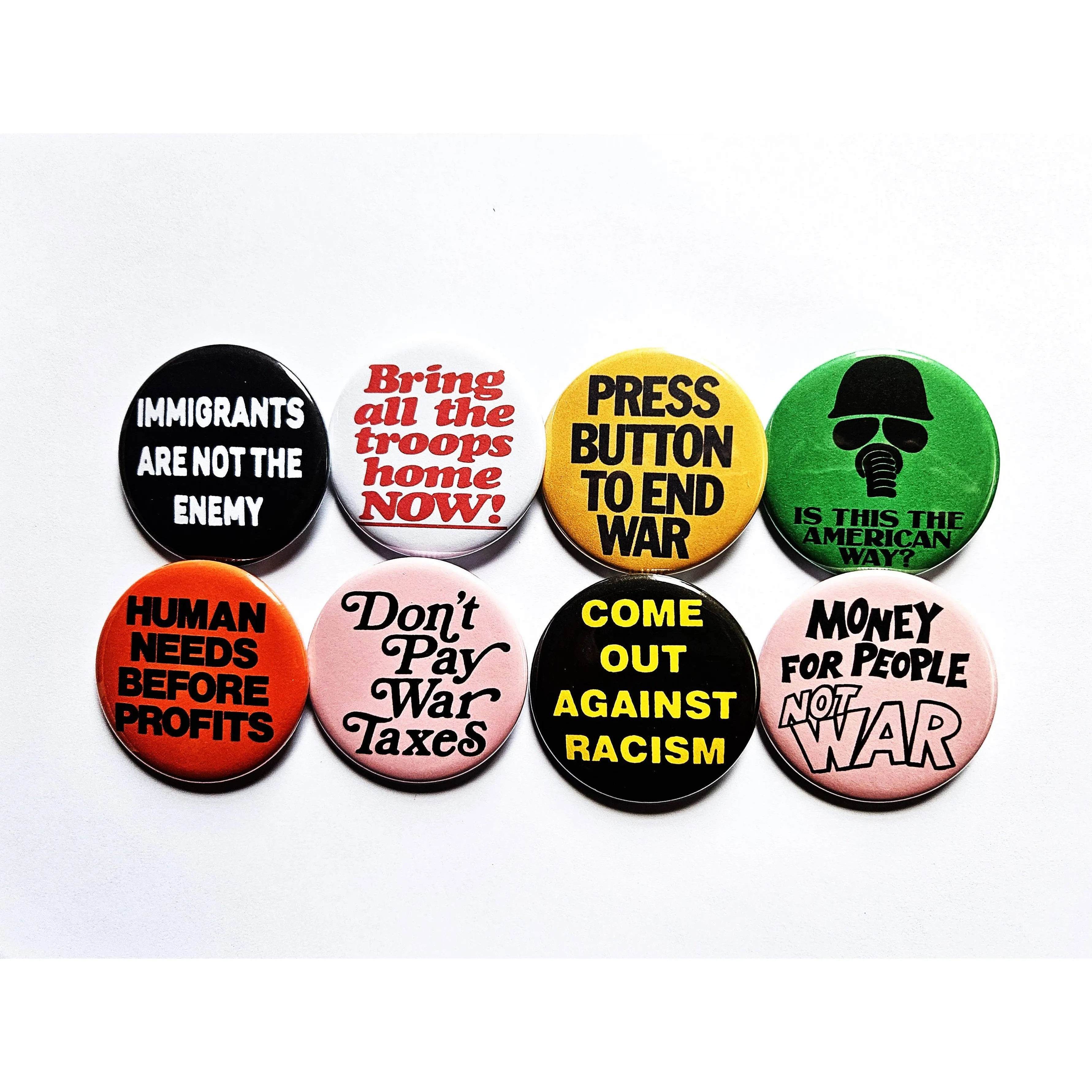 Vintage Reproduction Don't Pay War Taxes Political Small Pinback Button | 1.25" Diameter '60 '70s '80s Retro Pin