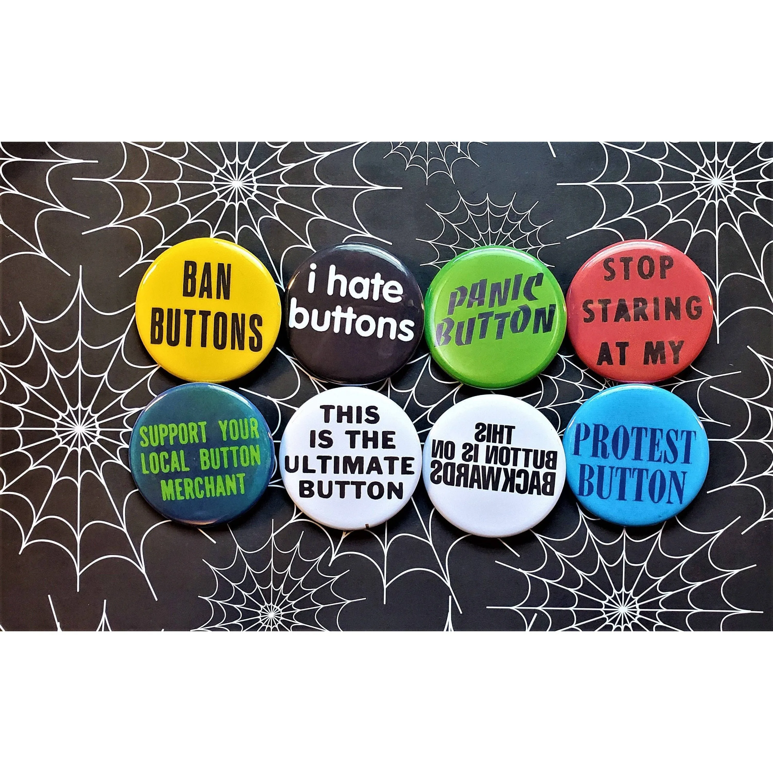 Vintage Reproduction I Hate Buttons Small Pinback Button | 1.25" Diameter