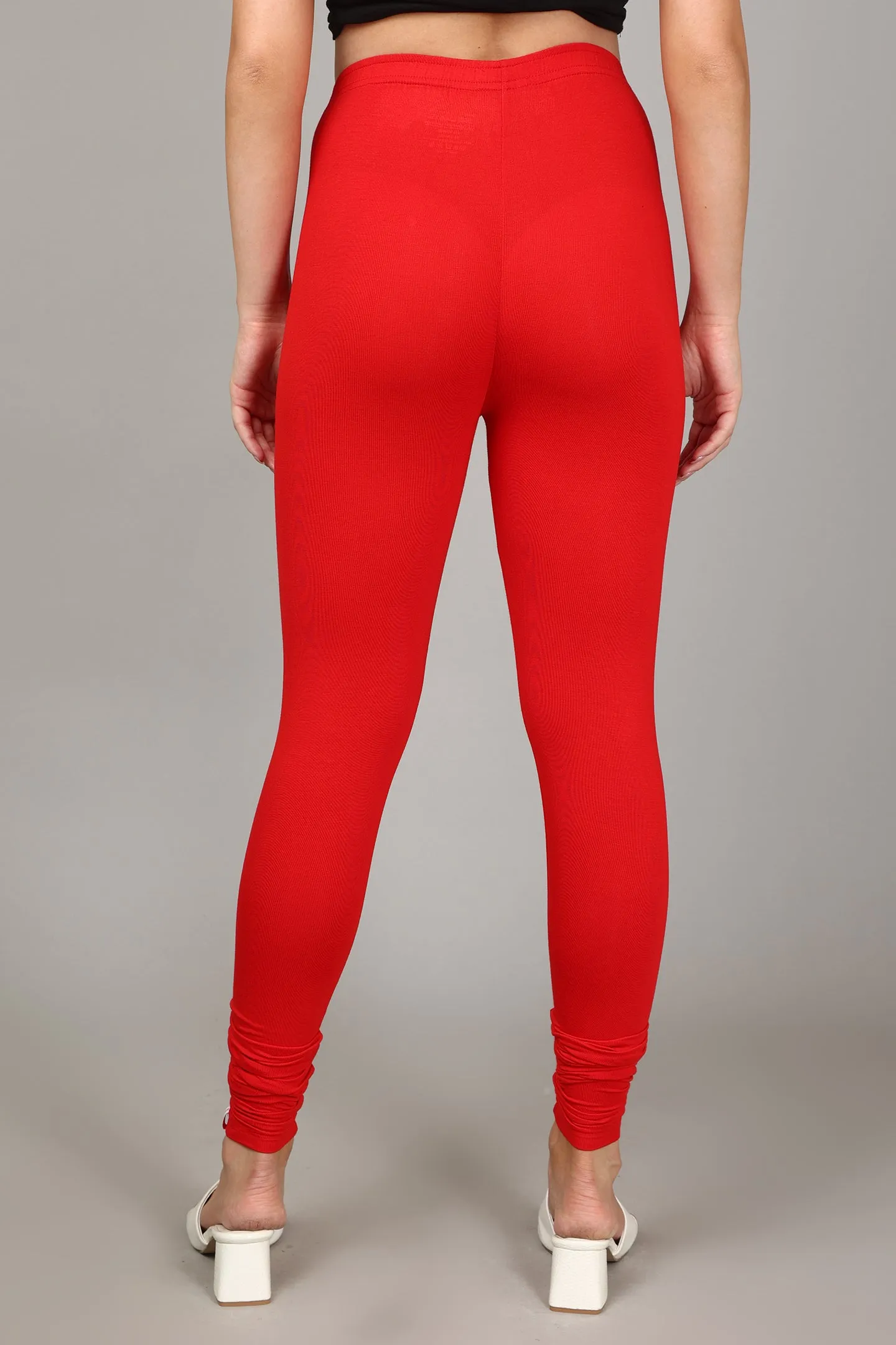 VISCOSE CHURIDAR LEGGINGS - RED