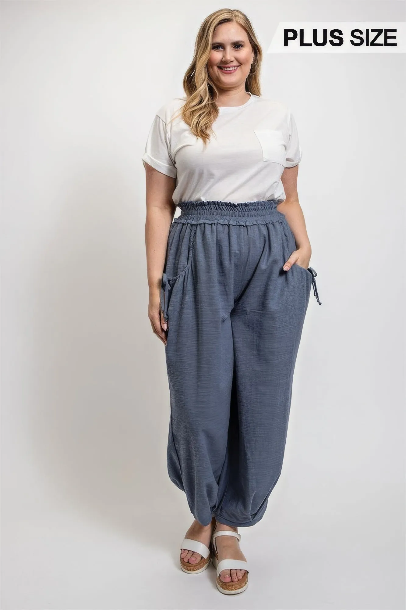 Voluptuous ( ) Voluminous Relaxed Fit Plus Size Pant With Side Pocket for Women