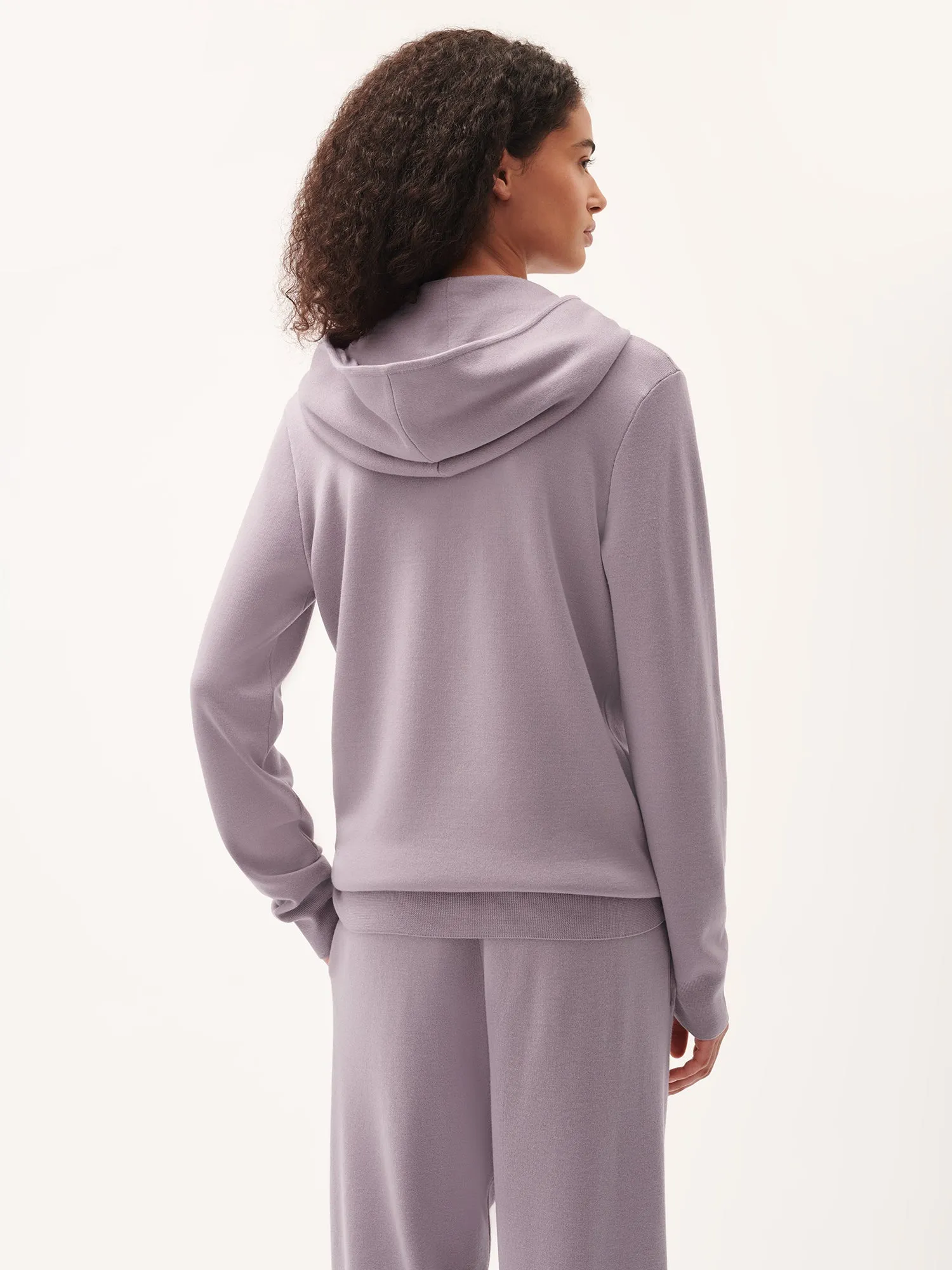 Womens DNA Regenerative Merino Wool Hoodie—raisin purple