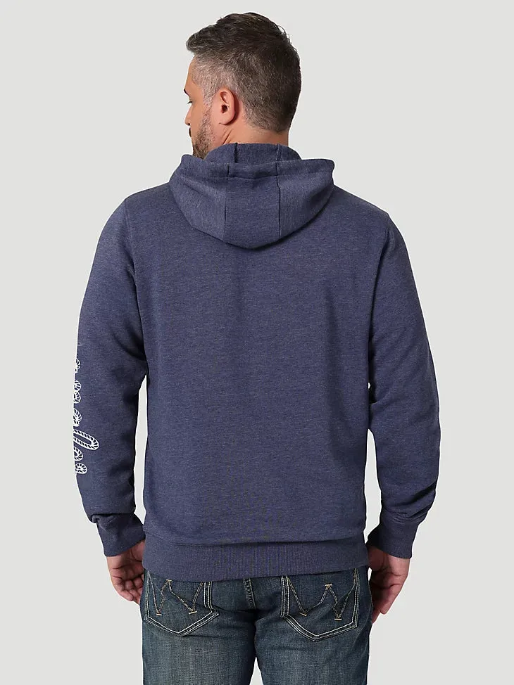 Wrangler Rope Logo Hoodie in Denim Heather