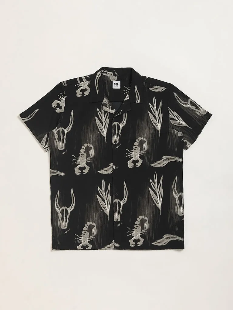 Y&F Kids Black Animal Print Shirt